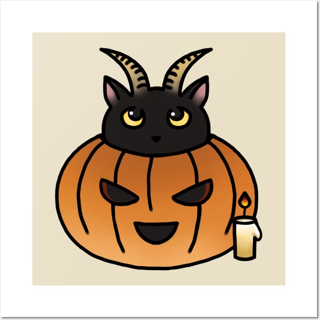 Pumpkin cat Wall Art by Veyiive